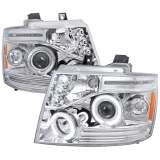 2007-2013 Chevy Avalanche/ 07-2014 Tahoe Suburban Dual Halo Headlights Chrome