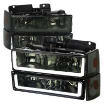 1988-1993 Chevy C10 C/K Sierra Tahoe LED Tube Factory Headlights Smoke