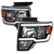 2009-2014 Ford F-20150 LED Tube Factory Style Headlights Matte Black/Clear Lens