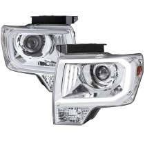 2009-2014 Ford F-20150 LED C-Bar Projector Headlights Chrome/Clear Lens