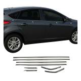 2012-2018 Ford Focus Hatchback Window Molding Trim Streamer Stainless Steel Dark 8 Pcs