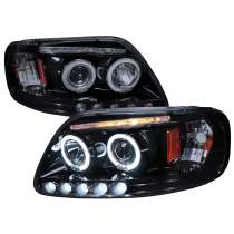 1997-2004 Ford F-20150 / 1997-2002 Expedition Dual Halo Projector Headlights Smoke