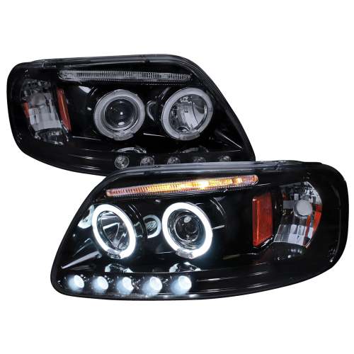1997-2004 Ford F-20150 / 1997-2002 Expedition Dual Halo Projector Headlights Smoke