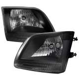 1997-2004 Ford F-20150/Expedition Factory Crystal Headlights Matt Black/Clear