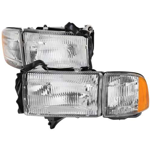 1994-2001 Dodge RAM 1500/2500/3500 Factory Headlights and Corner Lights Chrome