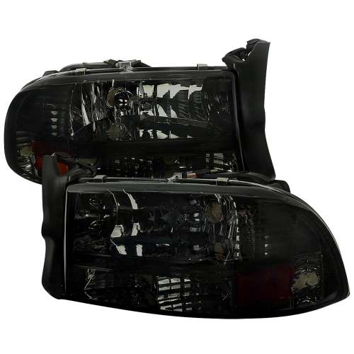 1997-2004 Dodge Dakota/98-2003 Durango Crystal Headlights Amber Reflector Smoke
