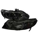 2006-2011 Honda Civic Sedan Crystal Headlights Chrome Housing/Smoke Lens