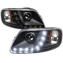 1997-2004 Ford F-20150 / 1997-2002 Expedition Projector Headlights LED Light Black