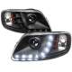 1997-2004 Ford F-20150 / 1997-2002 Expedition Projector Headlights LED Light Black