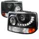 1999-2002 Chevy Silverado 1500 2500/Tahoe Suburban Headlights LED Light Black