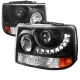 1999-2002 Chevy Silverado 1500 2500/Tahoe Suburban Headlights LED Light Black