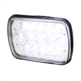 Universal 7x6 15-LED Sealed Beam Headlights w/ H4 Plug Black Alu Housing/PMMA