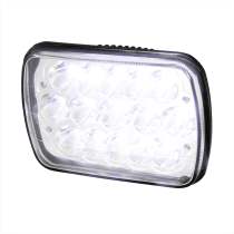 Universal 7x6 15-LED Sealed Beam Headlights w/ H4 Plug Black Alu Housing/PMMA