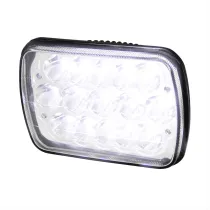 Universal 7x6 15-LED Sealed Beam Headlights w/ H4 Plug Black Alu Housing/PMMA