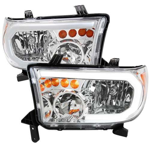 2007-2013 Toyota Tundra/2008-2017 Sequoia LED Tube Factory Headlights Chrome