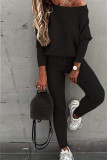 Fashion Casual Solid Patchwork Long Sleeve Two Pieces