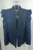 Work Solid Solid Color Turn-back Collar Outerwear