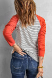Casual Patchwork Patchwork O Neck Tops