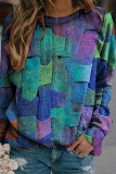 Casual Color-block Printed Sweatshirt