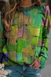 Casual Color-block Printed Sweatshirt