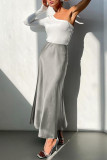 Casual Solid Patchwork Straight High Waist Solid Color Bottoms