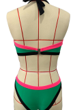 Vacation Solid Patchwork Swimwears