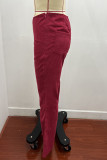 Fashion Casual Solid Solid Color Boot Cut High Waist Solid Color Bottoms