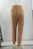 Casual Solid Patchwork High Waist Pencil Solid Color Bottoms