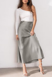 Casual Solid Patchwork Straight High Waist Solid Color Bottoms