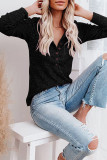 Casual Elegant Solid Buttons V Neck Tops