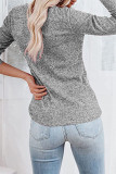 Casual Elegant Solid Buttons V Neck Tops