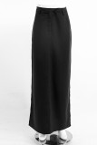 Casual Solid Patchwork Straight Solid Color Bottoms