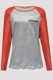 Casual Patchwork Patchwork O Neck Tops