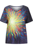 Abstract Oil Painting V Neck T Shirt