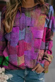 Casual Color-block Printed Sweatshirt