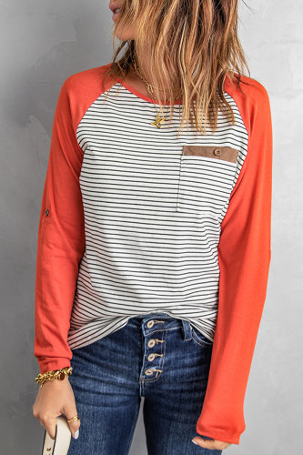 Casual Patchwork Patchwork O Neck Tops