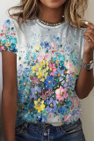Fashion Casual Print Basic O Neck T-Shirts