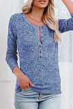 Casual Elegant Solid Buttons V Neck Tops
