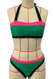 Vacation Solid Patchwork Swimwears