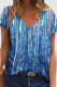 Casual Print Patchwork V Neck T-Shirts