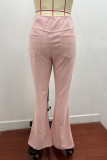 Fashion Casual Solid Solid Color Boot Cut High Waist Solid Color Bottoms