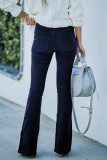 Fashion Casual Solid Solid Color Boot Cut High Waist Solid Color Bottoms