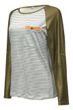 Casual Patchwork Patchwork O Neck Tops