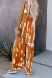 Casual Patchwork Tie-dye Spaghetti Strap Straight Jumpsuits