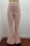 Fashion Casual Solid Solid Color Boot Cut High Waist Solid Color Bottoms