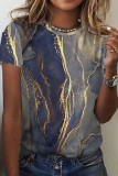 Fashion Casual Print Basic O Neck T-Shirts