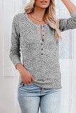 Casual Elegant Solid Buttons V Neck Tops