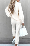 Casual Solid Solid Color Turtleneck Long Sleeve Two Pieces