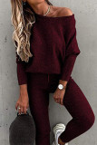 Fashion Casual Solid Patchwork Long Sleeve Two Pieces