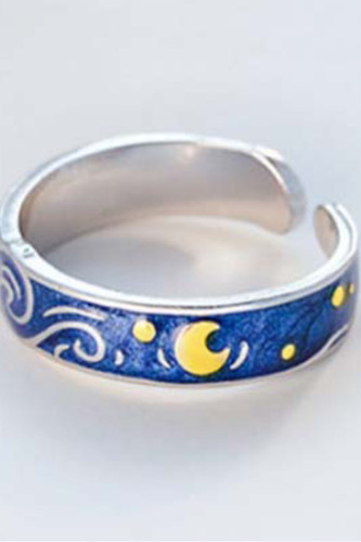 Fashion Print Patchwork Rings